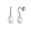 Pendientes de plata con perla gota y circonitas brillantes